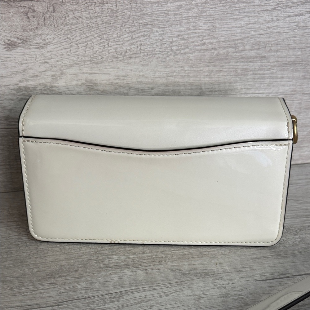 Coach White Patent Leather Tabby Shoulder Clutch only long strap - Picture 7 of 16